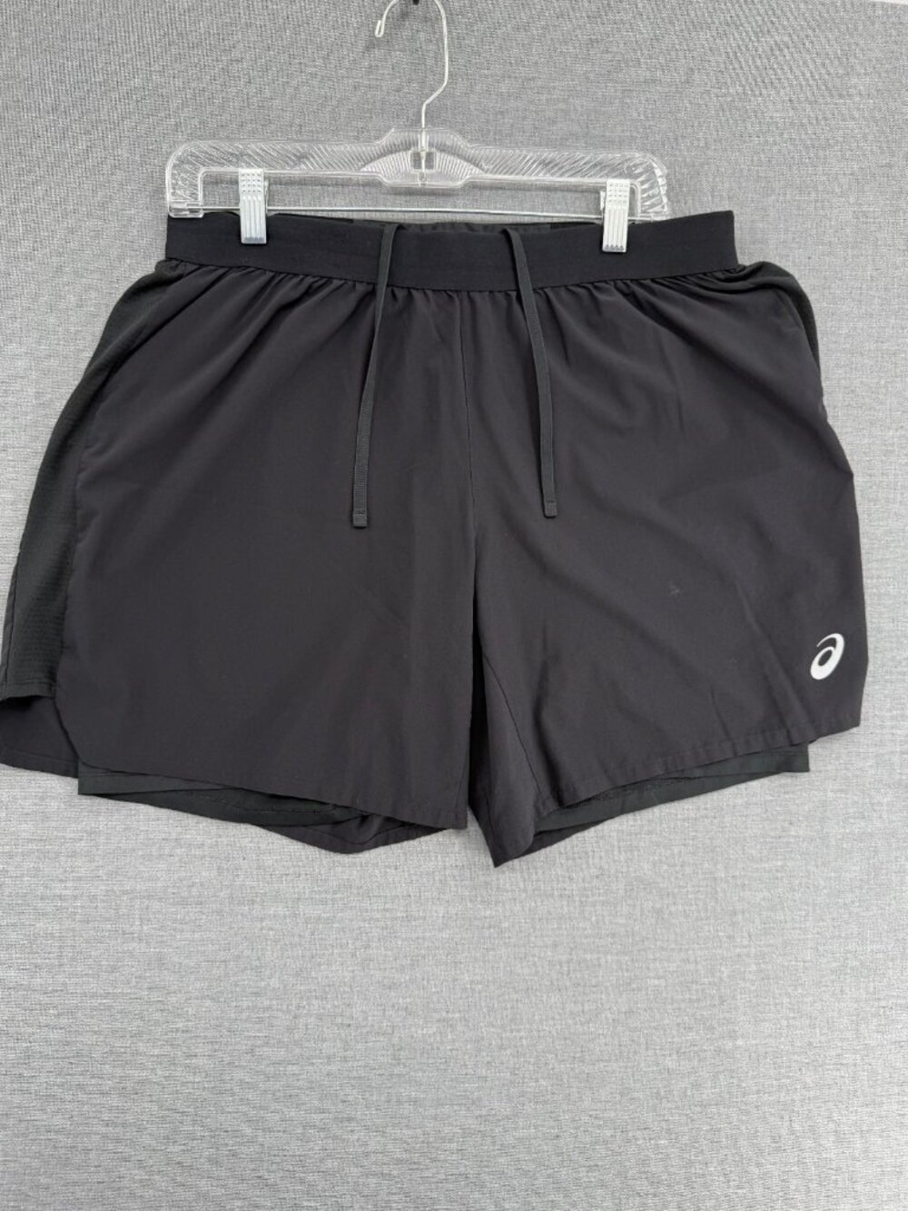 Asics Road 2-n-1 Running Shorts Black Fit Mens XL 8" Performance